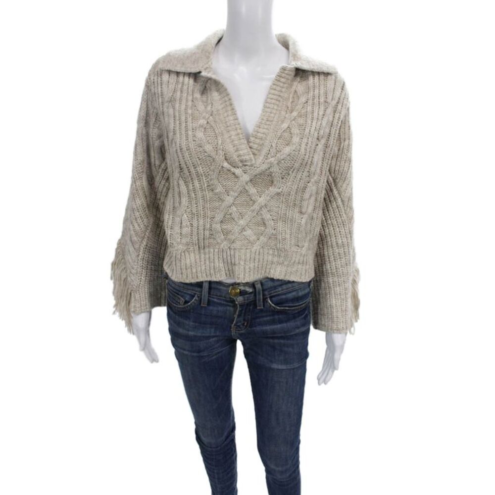 Jonathan Simkhai Womens Boho Beige Wool Pullover Size XS